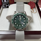 Omega Seamaster 'Diver 300M' Green / Mesh Bracelet