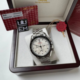 Omega Speedmaster Co-Axial White/Black – 42 mm Leather Strap