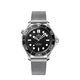 Omega Seamaster 'Diver 300M' Black / Mesh Bracelet