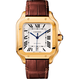 Cartier Santos Automatic – Gold with Brown Leather Strap